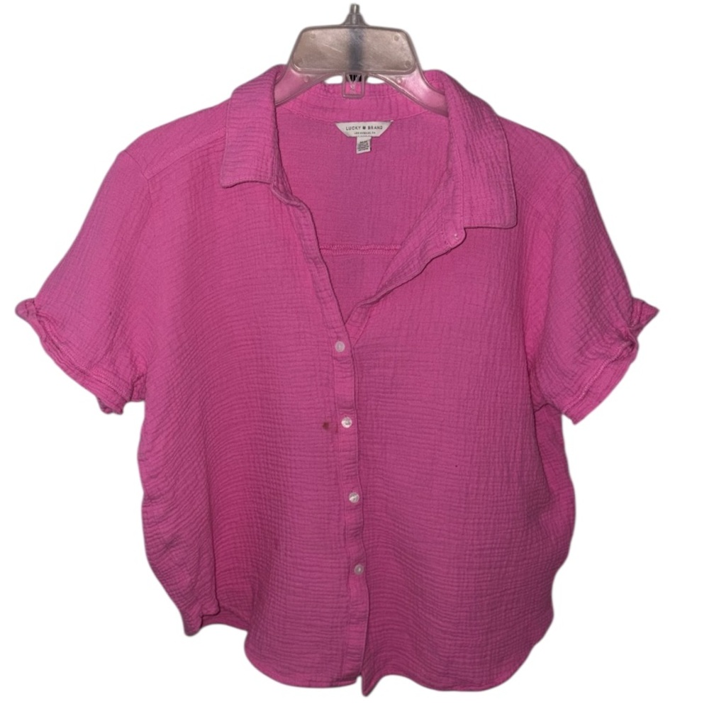 Lucky Brand Pink Button Down Blouse